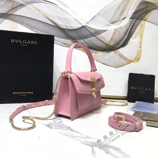 Bvlgari女包 寶格麗新品系列小牛皮腰包 B288741 雙蛇首搭扣 Bvlga手拎肩背女包  fyd1541